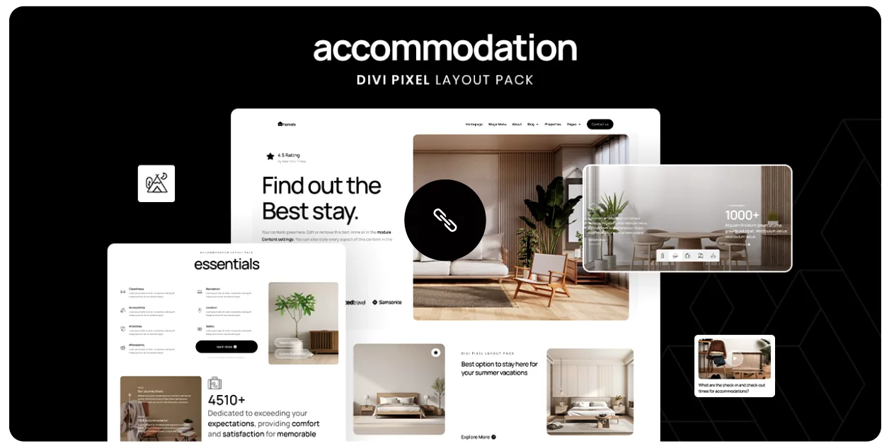 Accommodation and hospitality website design reference