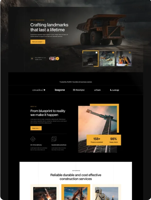 Industrial website design reference