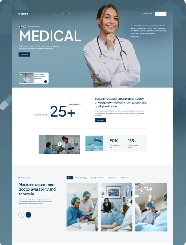 Medical practice website design reference